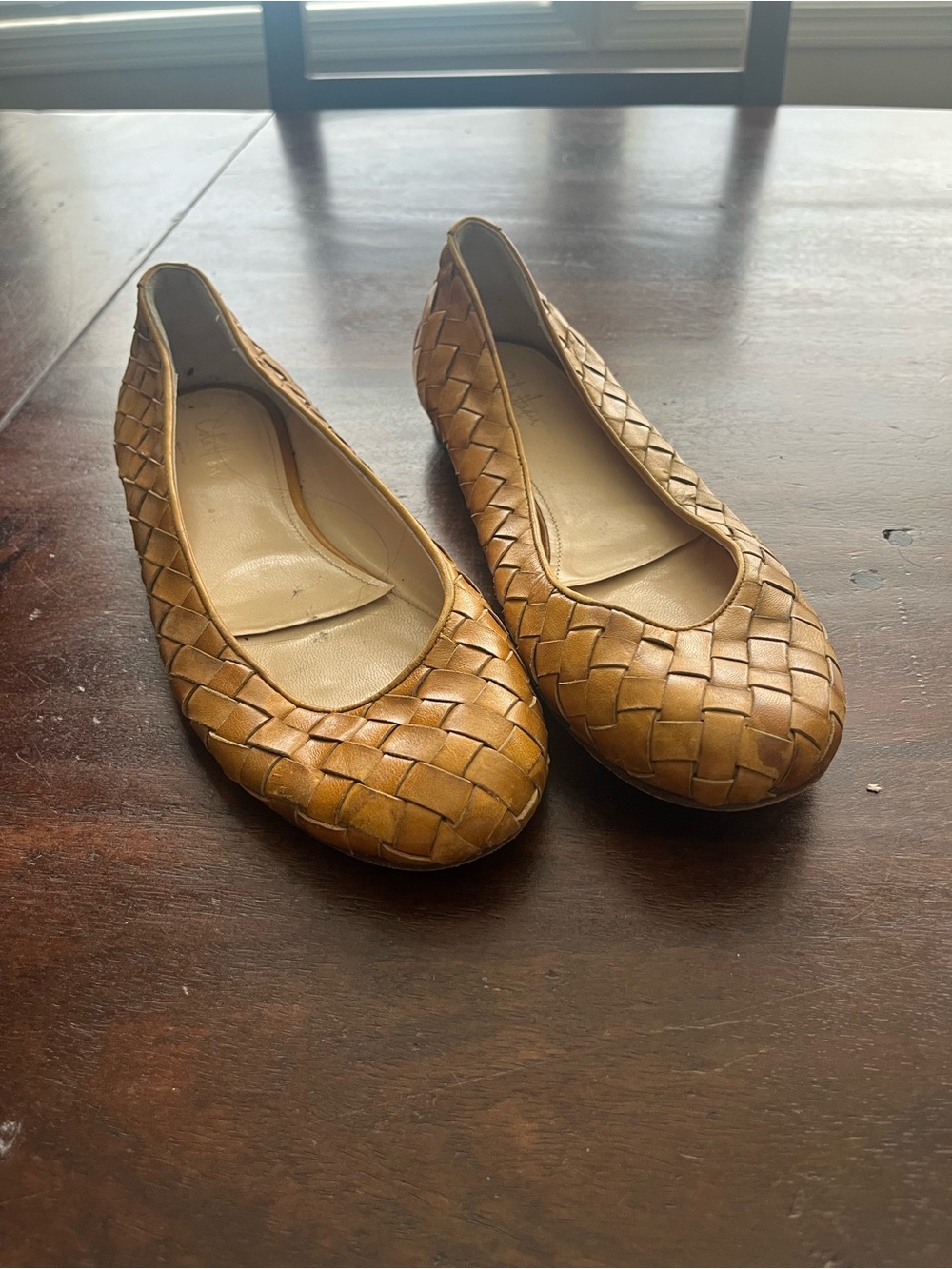 Cole Haan Woven Leather Ballet Flats in Yellow